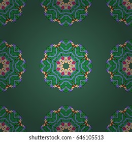 Decorative vector ornate colored mandala icon for card, colored Mandala on a colorful background. For invitation card, scrapbook, banner, postcard, tattoo, yoga, boho, magic, carpet, tile or lace.