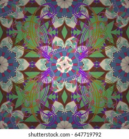 Decorative vector ornate colored mandala icon isolated for card, colored Mandala on a gray background