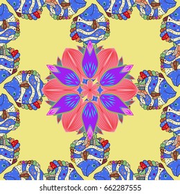 Decorative vector ornate colored mandala icon isolated for card, colored Mandala on a background. For invitation card, scrapbook, banner, postcard, tattoo, yoga, boho, magic, carpet, tile or lace.