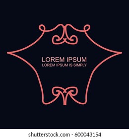 Decorative vector outline text template.