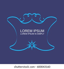 Decorative vector outline text template.