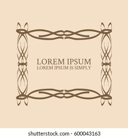 Decorative vector outline text template.