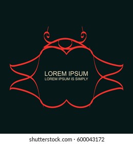 Decorative vector outline text template.