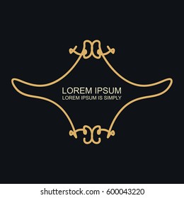 Decorative vector outline text template.