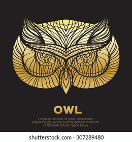 Decorative Vector Owl for design.