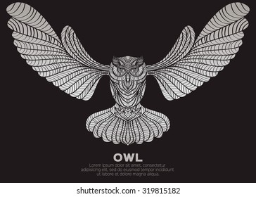 Decorative Vector Owl for design.