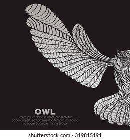 Decorative Vector Owl for design.