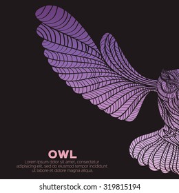 Decorative Vector Owl for design.