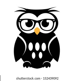 Decorative Vector Owl and eyeglasses