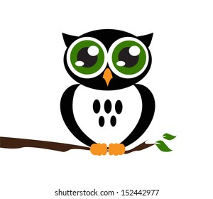 Decorative Vector Owl and twig