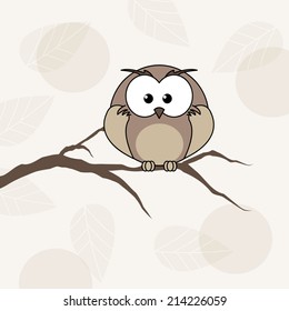 Decorative Vector Owl and twig