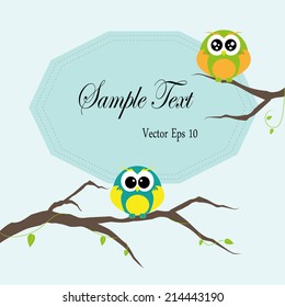 Decorative Vector Owl and twig