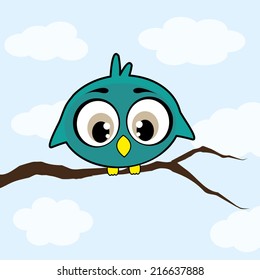 Decorative Vector Owl and twig