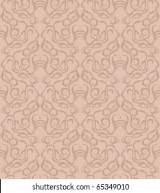 Decorative vector pastel seamless floral ornament