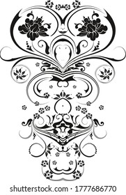 Decorative vector pattern with a flowers