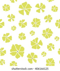 Decorative vector pattern with lemon flowers. Colorful ornament. Good for wallpaper, fabric, pattern fills, web page background, surface textures.