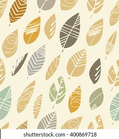Decorative vector pattern with stylized leaves. Good for wallpaper, fabric, pattern fills, web page background, surface textures.