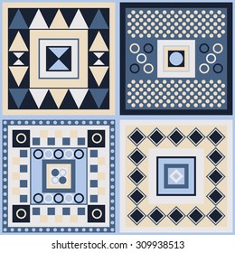 Decorative vector poster colorful geometric shapes