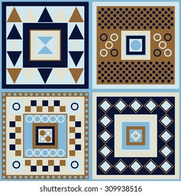Decorative vector poster colorful geometric shapes