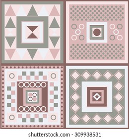 Decorative vector poster colorful geometric shapes