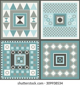 Decorative vector poster colorful geometric shapes
