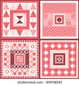 Decorative vector poster colorful geometric shapes