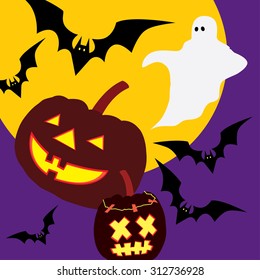 Decorative vector poster Happy Halloween 