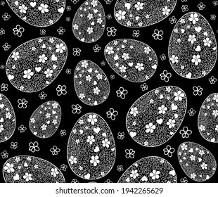 Decorative vector seamless pattern with Easter eggs