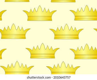 Decorative vector seamless pattern with golden crowns