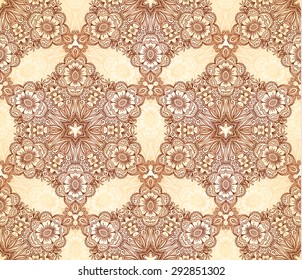 Decorative vector seamless pattern in Indian henna tattoo style