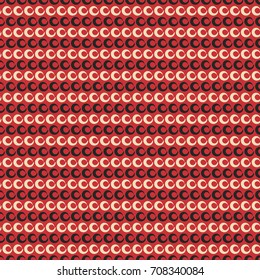 Decorative vector seamless pattern for printing, design, textiles, decor and other. Beige and dark gray curls on a red background