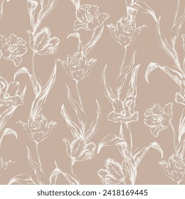 Decorative vector seamless pattern. Repeating background. Tileable wallpaper print.