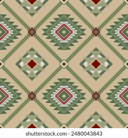Decorative vector seamless traditional Design for clothing ethnic pattern and Native american indian motifs with background aztec tribal ornament handmade border beautiful art colorful.