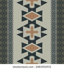 Decorative vector seamless traditional Design for clothing ethnic pattern and Native american indian motifs with background aztec tribal ornament handmade border beautiful art colorful.