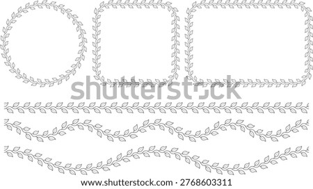 Decorative vector set featuring intricate vines border frames, wreaths, and organic floral dividers
