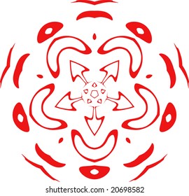 decorative vector snowflake of red color