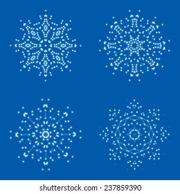 Decorative vector Snowflakes set. 