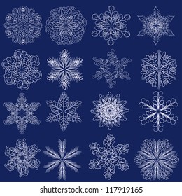 Decorative vector snowflakes set - winter collection
