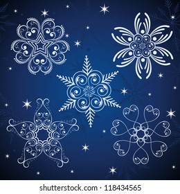Decorative vector Snowflakes set - winter series clip-art