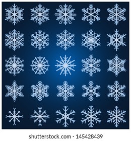 Decorative vector Snowflakes set - winter series clip-art