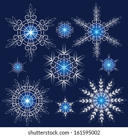 Decorative vector Snowflakes set - winter series clip-art