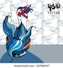 Decorative vector still life - flower in a pot