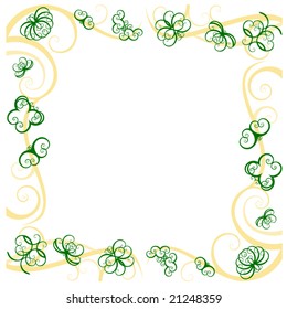 Decorative Vector Summer Border with Butterflies