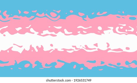 Dekorative Vektortransgender-Fahne in Blau, Weiß und Rosa. Illustration für Stolz