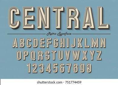 Dekorative Vintage Retro-Schrift, Schriftart, Schriftart. Kontrolle der Farbschleifen