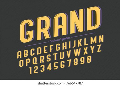 Decorative vector vintage retro typeface, font