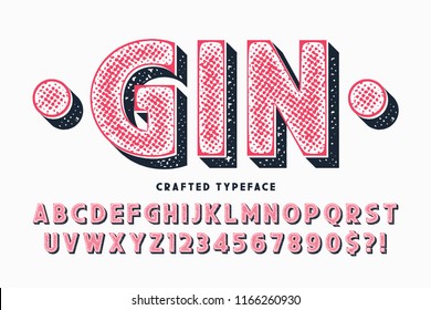 Decorative vector vintage typeface, letters and numbers