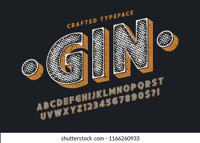 Decorative vector vintage typeface, letters and numbers