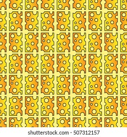 Decorative vector yellow background - cheese pattern