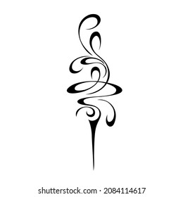 decorative vertical abstract ornament with curls. graphic decor